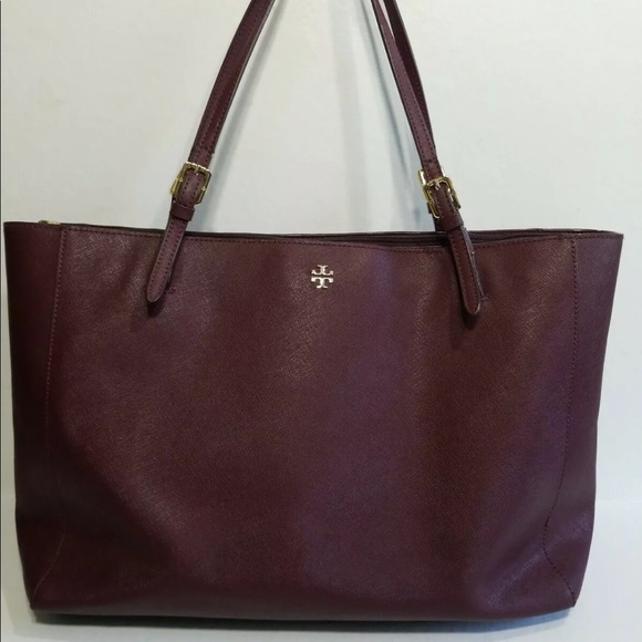 Tory Burch Handbags - Tory Burch York Buckle Tote burgundy work bag